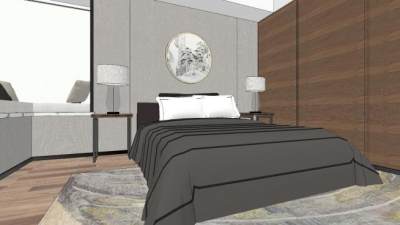 简约风格室内家装sketchup模型下载_sketchup草图大师SKP模型