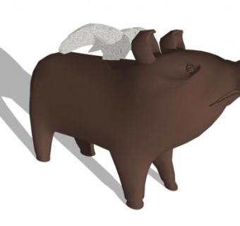 猪雕塑su模型下载_sketchup草图大师SKP模型