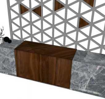 长方形石材前台su模型下载_sketchup草图大师SKP模型