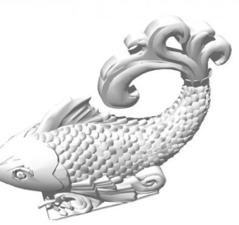 喷水鲤鱼雕塑设计su模型下载_sketchup草图大师SKP模型