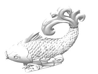 <em>喷水</em>鲤鱼雕塑设计su模型下载_sketchup草图大师SKP模型