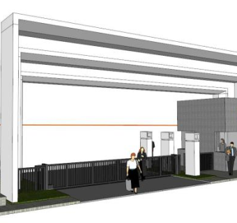 大学大门su模型下载_sketchup草图大师SKP模型