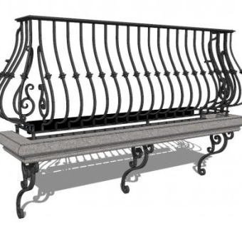 景观铁艺栏杆su模型下载_sketchup草图大师SKP模型