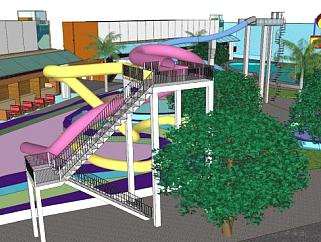 水上乐园设施设计su模型下载_sketchup草图大师SKP模型