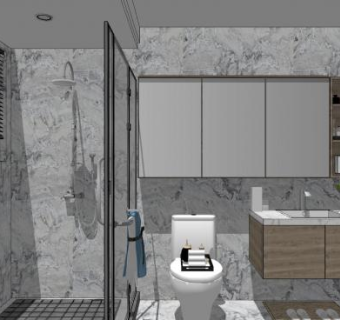 现代卫浴室内SU模型下载_sketchup草图大师SKP模型