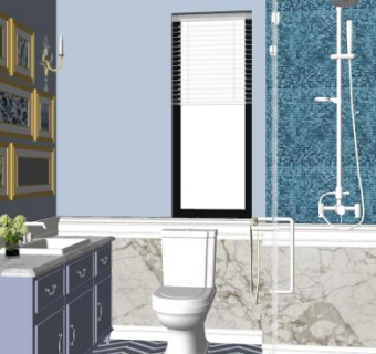 地中海风格卫浴SU模型下载_sketchup草图大师SKP模型