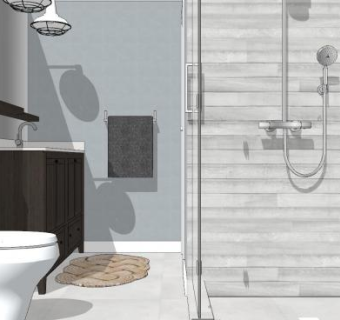 现代简约卫浴SU模型下载_sketchup草图大师SKP模型