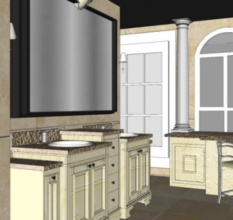 现代美式卫浴SU模型下载_sketchup草图大师SKP模型