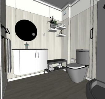 简约现代卫浴室内SU模型下载_sketchup草图大师SKP模型