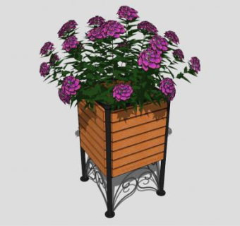 木塑成品花箱su模型下载_sketchup草图大师SKP模型