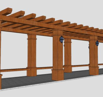 廊架的su模型下载_sketchup草图大师SKP模型