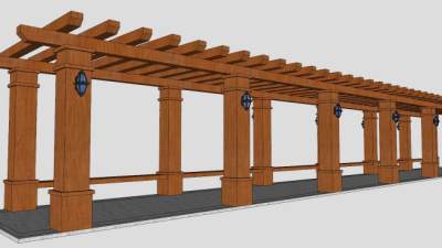 廊架的su模型下载_sketchup草图大师SKP模型