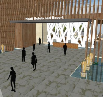 现代设计酒店大堂SU模型下载_sketchup草图大师SKP模型