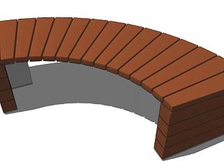 弧形座椅su模型下载_sketchup草图大师SKP模型