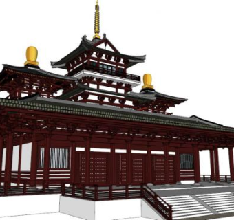 宫殿寺庙su模型下载_sketchup草图大师SKP模型