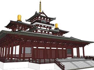 宫殿寺庙su模型下载_sketchup草图大师SKP模型