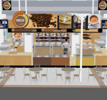 现代咖啡面包店SU模型下载_sketchup草图大师SKP模型