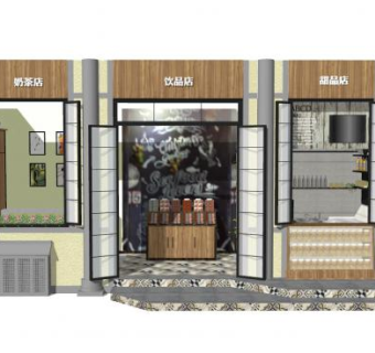 现代饮品店SU模型下载_sketchup草图大师SKP模型