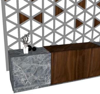 前台背景墙su模型下载_sketchup草图大师SKP模型