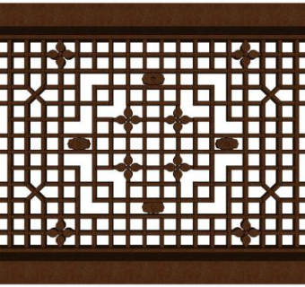 木质窗花su模型下载_sketchup草图大师SKP模型