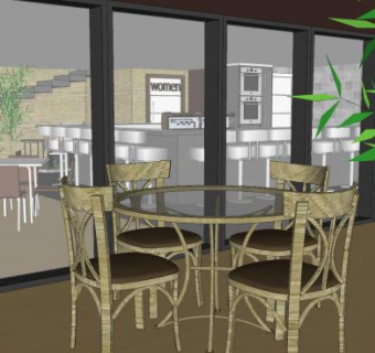 现代大众咖啡店SU模型下载_sketchup草图大师SKP模型