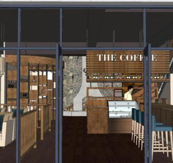 休闲咖啡店设计SU模型下载_sketchup草图大师SKP模型