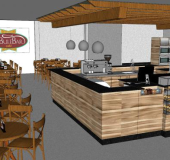 面包甜品咖啡厅SU模型下载_sketchup草图大师SKP模型