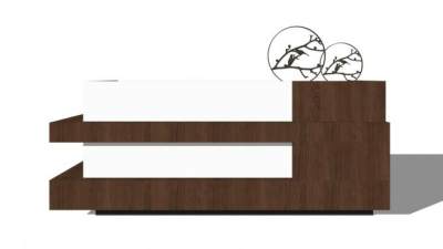 中式雕艺前台柜SU模型下载_sketchup草图大师SKP模型