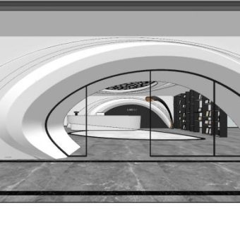 现代办公大堂前台SU模型下载_sketchup草图大师SKP模型