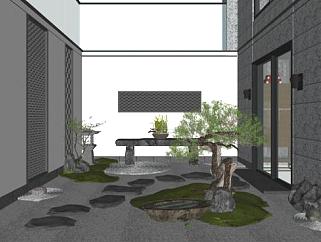 园景设计中式茶室SU模型下载_sketchup草图大师SKP模型