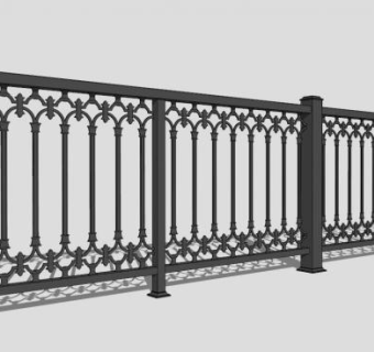 简约铁栏杆su模型下载_sketchup草图大师SKP模型