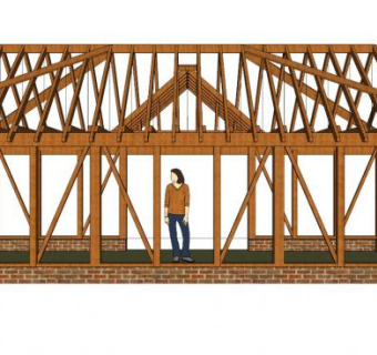 木构架su模型下载_sketchup草图大师SKP模型