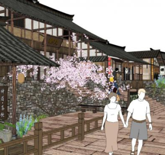 木质古建su模型下载_sketchup草图大师SKP模型