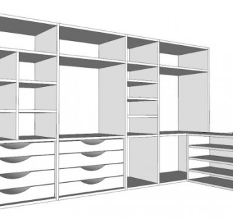 商用空间衣橱su模型下载_sketchup草图大师SKP模型