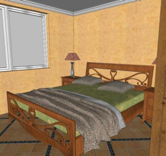 现代简约卧室家装sketchup模型下载_sketchup草图大师SKP模型