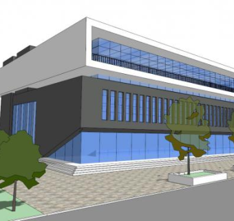 现代校园食堂su模型下载_sketchup草图大师SKP模型