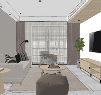 现代简约餐厅家装sketchup模型下载_sketchup草图大师SKP模型