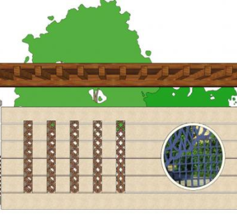 木头景观墙su模型下载_sketchup草图大师SKP模型