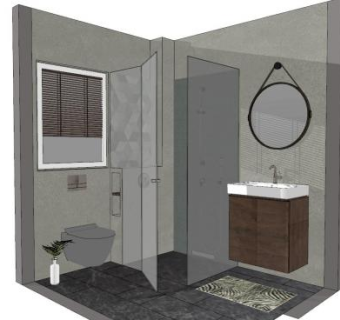 现代浴室家装SU模型下载_sketchup草图大师SKP模型