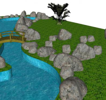 石头组合su模型下载_sketchup草图大师SKP模型