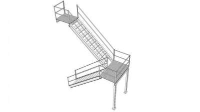 外挂楼梯su模型下载_sketchup草图大师SKP模型
