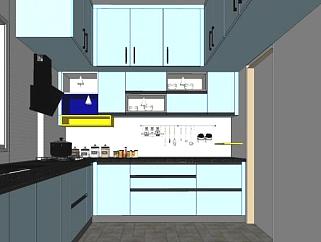 小清新厨房设计SU模型下载_sketchup草图大师SKP模型