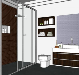 现代简约浴室sketchup模型下载_sketchup草图大师SKP模型