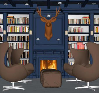 北欧轻奢客厅SU模型下载_sketchup草图大师SKP模型