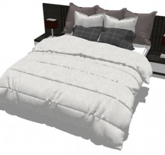 北欧床su模型下载_sketchup草图大师SKP模型