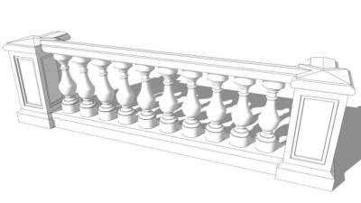 阳台扶手su模型下载_sketchup草图大师SKP模型