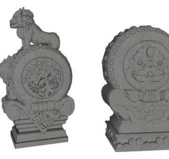 麒麟石墩su模型下载_sketchup草图大师SKP模型