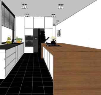 现代简约厨房家装室内SU模型下载_sketchup草图大师SKP模型