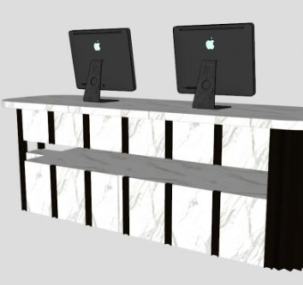 咨询台收银台su模型下载_sketchup草图大师SKP模型