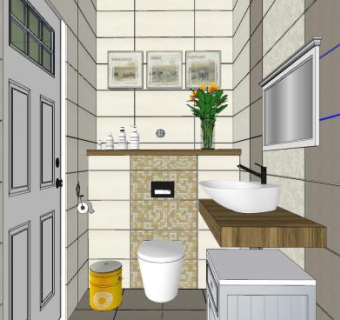 现代简欧浴室SU模型下载_sketchup草图大师SKP模型